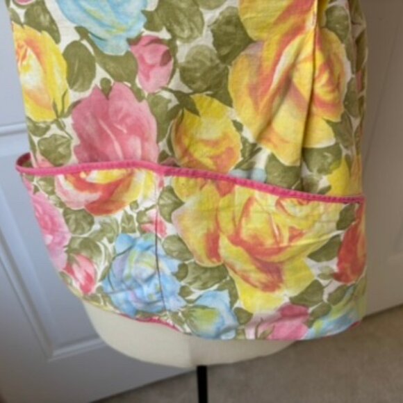 Vintage 70s handmade floral cobblers smock full apron - Picture 13 of 13